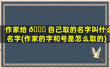 作家给 🐅 自己取的名字叫什么名字(作家的字和号是怎么取的)
